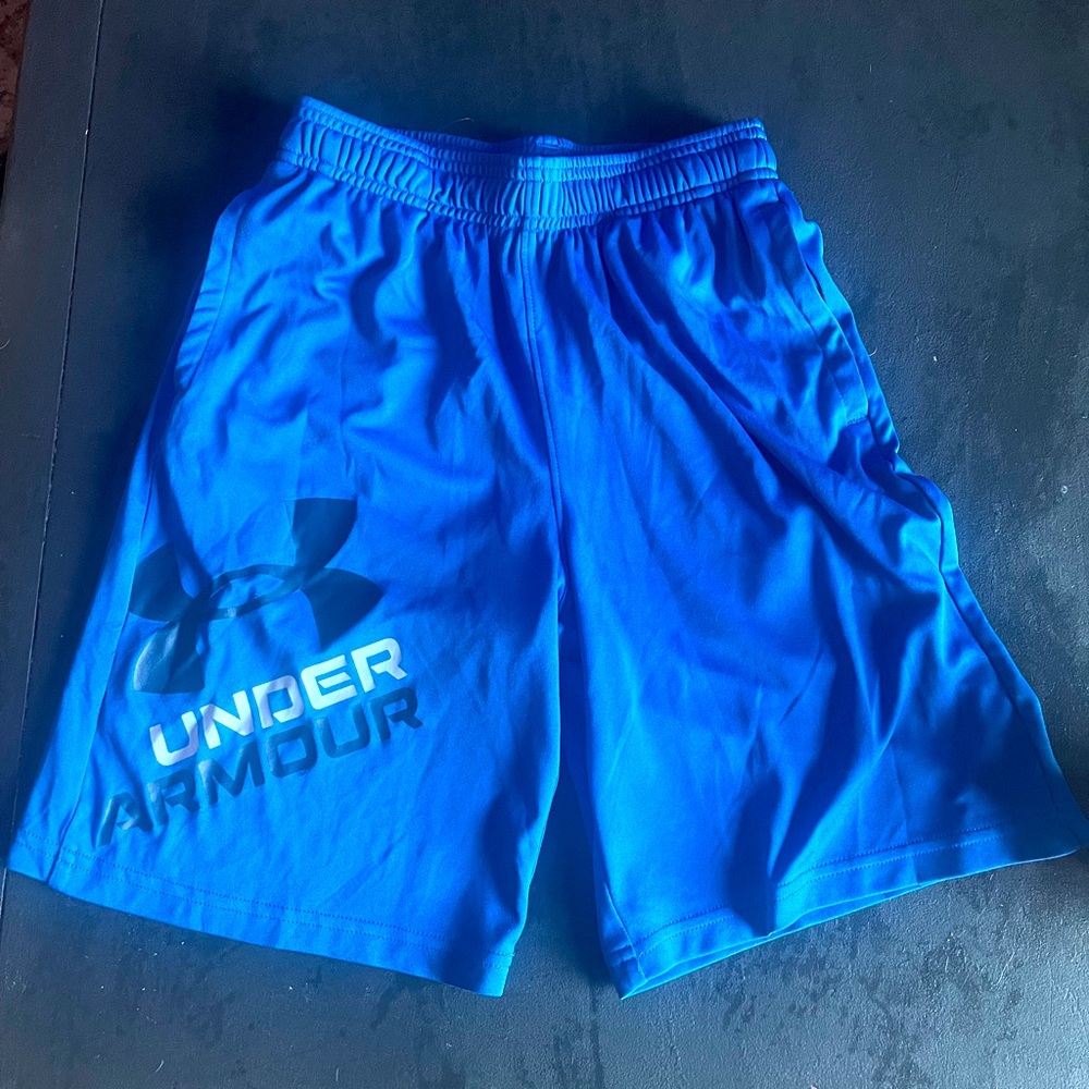 Boys Under Armour Athletic Dri Fit Shorts youth Med Blue